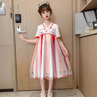 中国风超仙公主裙子儿童古装 夏季 襦裙 2023新款 女童汉服连衣裙夏装