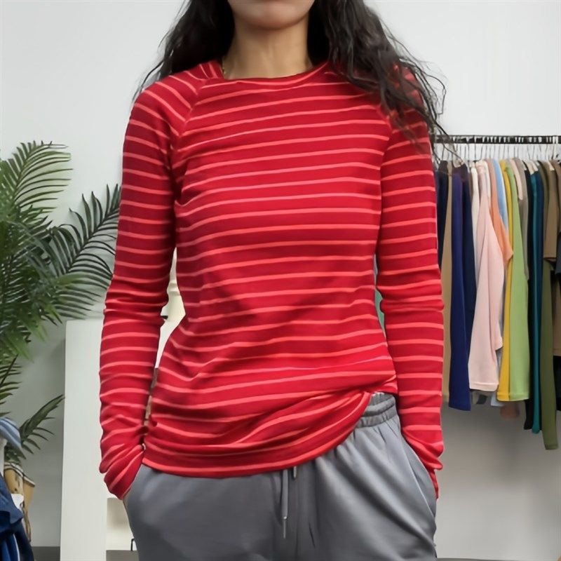 美利奴羊毛户外女轻薄圆领条纹透气抑味运动内衣打底衫罗纹L19,户外/登山/野营/旅行用品,速干T恤,淘宝优惠券,粉丝福利购,淘宝优惠卷