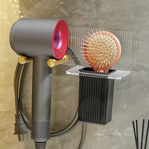 亚克力免打孔轻奢风吹风机架家用卫生间置物架浴室壁挂式风筒收纳