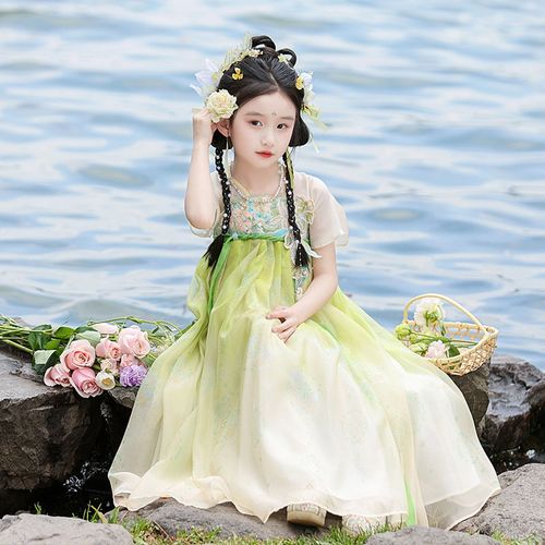 汉服女童夏季2025新款儿童高端仙气古风公主连衣裙小女孩薄款襦裙