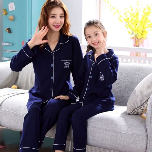 母女款亲子睡衣女春秋长袖薄款纯棉女童小可爱公主卡通夏季家居服