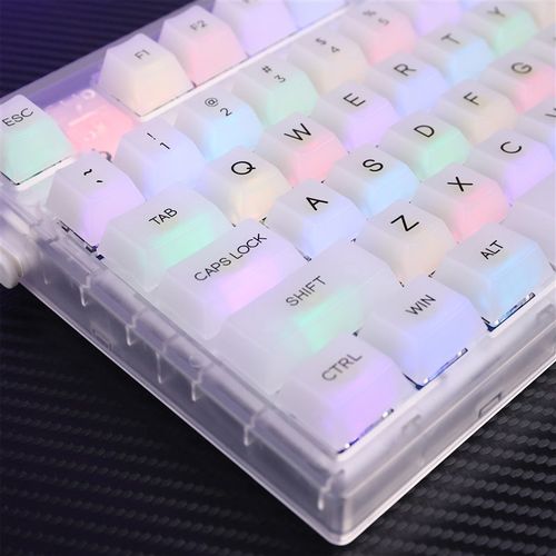 LEA透明白雾透键帽白透全透冰晶全配列客制化键帽