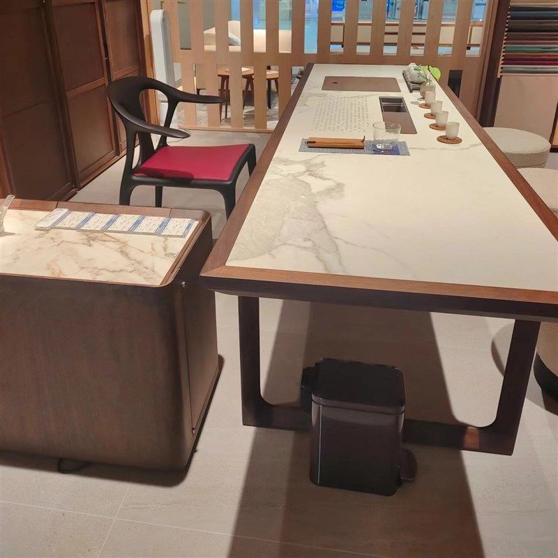 新中式茶桌椅组合禅意岩板茶台茶艺茶道茶室茶楼办公室接待泡茶桌,住宅家具,家用茶台/茶桌,淘宝优惠券,粉丝福利购,淘宝优惠卷