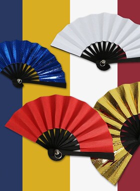 8CM小扇子娃娃头饰扇子折扇红色婚纱拍摄道具中国风创意金色