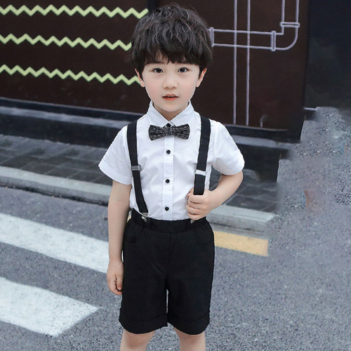 男童西装短裤衬衫休闲西装套装夏天儿童礼服花童帅气英伦小主持人