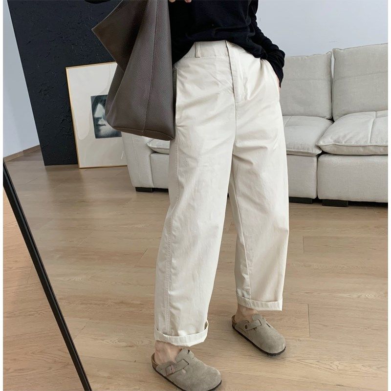 白色工装阔腿裤女夏季薄款胖妹妹mm梨形身材宽松显瘦休闲直筒裤子,女装/女士精品,大码裤装,淘宝优惠券,粉丝福利购,淘宝优惠卷