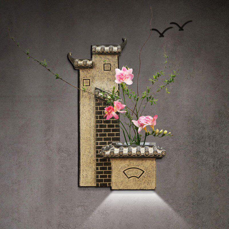 中式壁饰花插壁挂墙贴创意客厅玄关背景墙面装饰挂件墙饰走廊壁灯,纺织面料/辅料/配套,服装加工设备,淘宝优惠券,粉丝福利购,淘宝优惠卷