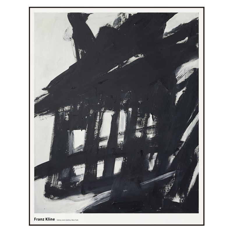 丘山生活  现代抽象q黑白工业风艺术装饰画表现主义风格样板间挂