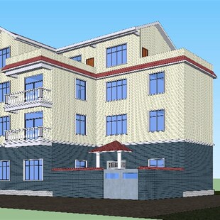 18x12三层半建筑设计别墅设计农村自建房效果图平面施工图盖房图