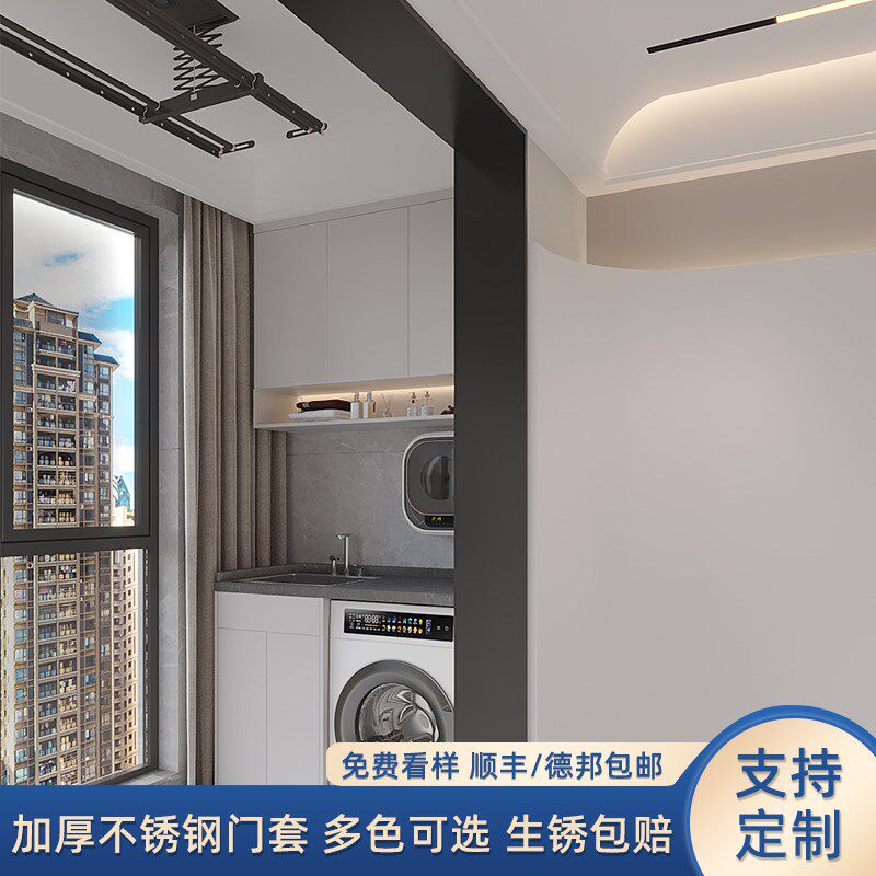 304不锈钢门套门框包边铝合金垭口入户门套电梯金属包边极窄收边图片