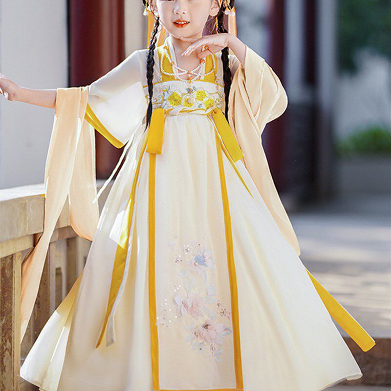 女童仙气汉服夏季可爱连衣裙改良唐装古代公主裙中国风民族童装夏