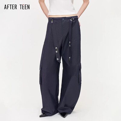 AFTER TEEN「南亚文化｜手工质感 」刺绣腰带轻薄凉感0压工装裤