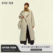 AFTER 毛呢大衣 宽松廓形双面呢 TEEN绵羊毛&羊绒 大翻领长款