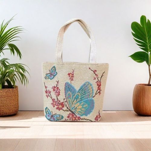 新款帆布手提包提花刺绣手提袋民族风包上班休闲拉链小包手拎包女