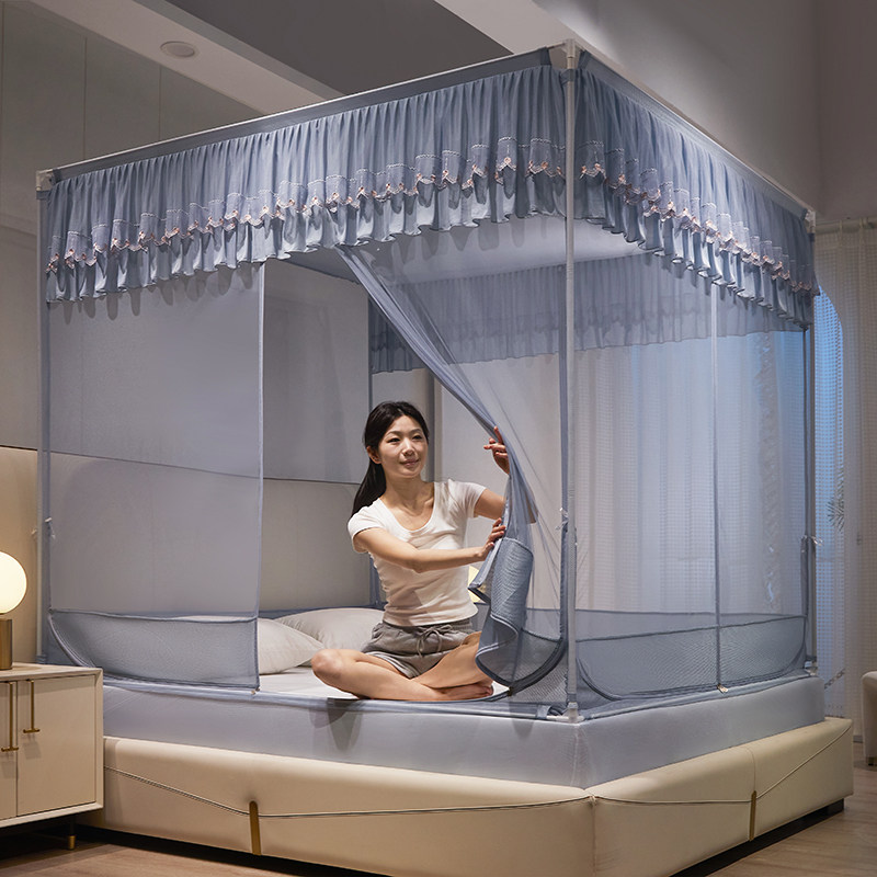 蚊帐家用2024新款卧室防摔儿童2023防止掉床蒙古包支架杆加粗加厚,床上用品,蚊帐,淘宝优惠券,粉丝福利购,淘宝优惠卷