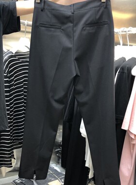WUZHI 加厚小西裤女装夏季新款后开叉直筒九分裤显瘦休闲裤潮9015