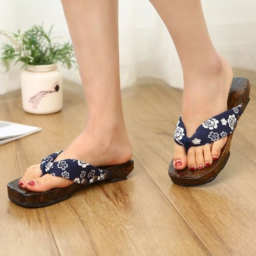 日系烧桐木屐女平底夹脚情侣人字拖防滑耐磨木拖鞋凉拖鞋沙滩鞋