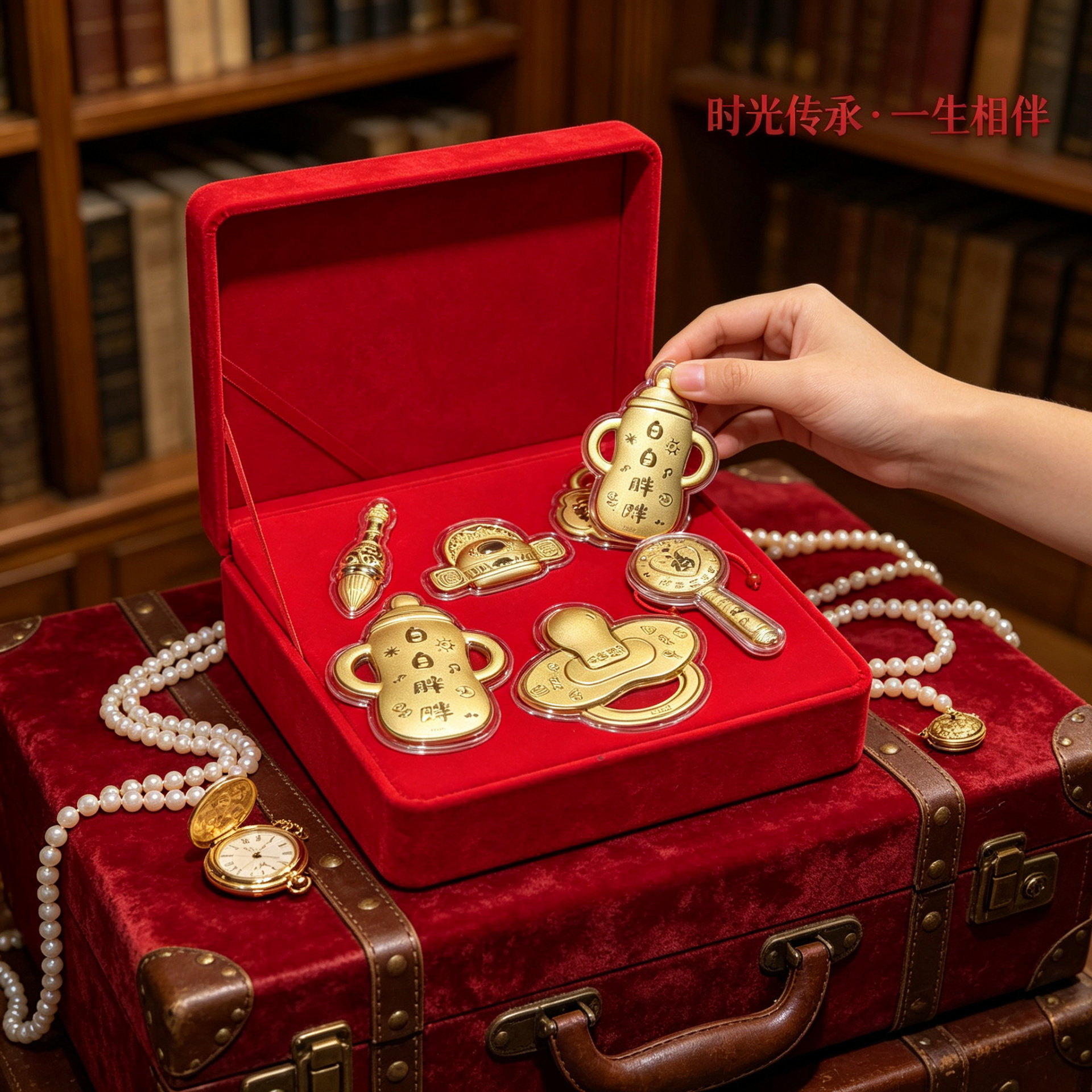 足金创意摆件宝宝奶嘴金片送妈妈婴儿满月周岁满月百日送礼物