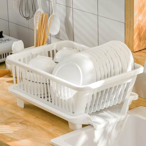 碗架家用厨房台面置物架放碗筷沥水盘碗碟沥水架篮双层收纳架碗柜