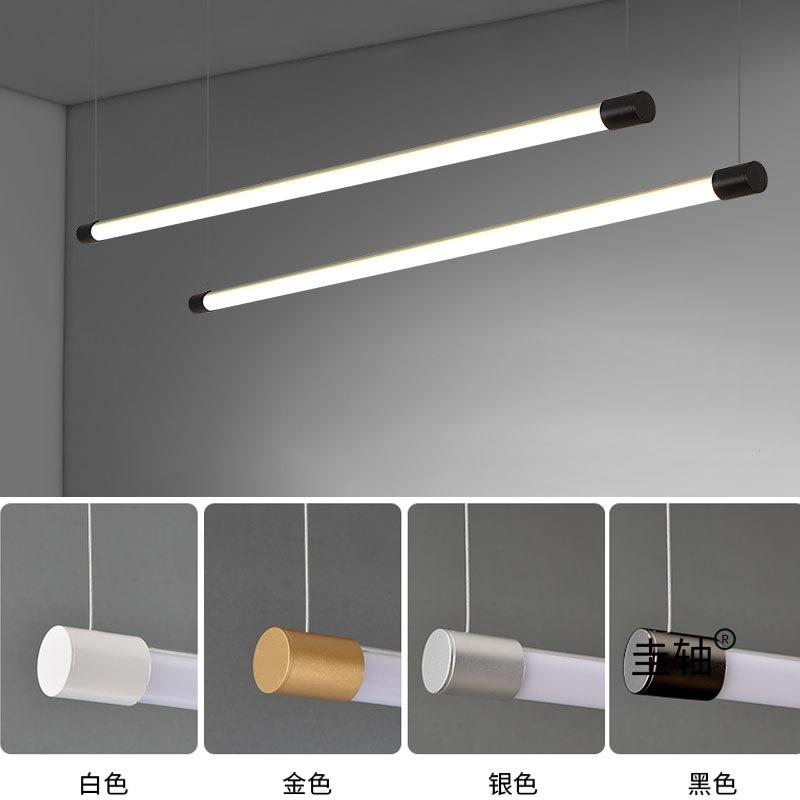 设计师工作室led长条灯极简一字餐厅吧台吊灯创意拼接造型线条灯
