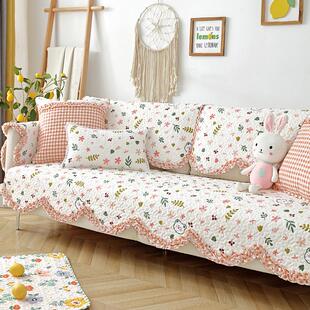 纯棉沙发垫四季通用全棉布艺坐垫韩式清新北欧防滑田园风沙发套罩