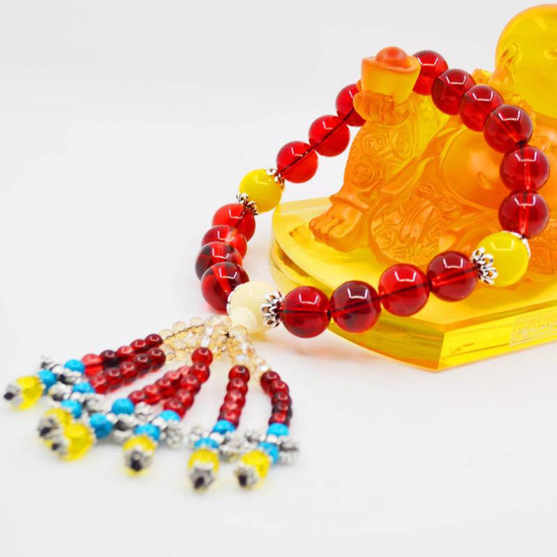 汽车佛珠挂件红玛瑙档位佛珠车载车用饰品水晶挂饰车内后视镜吊饰