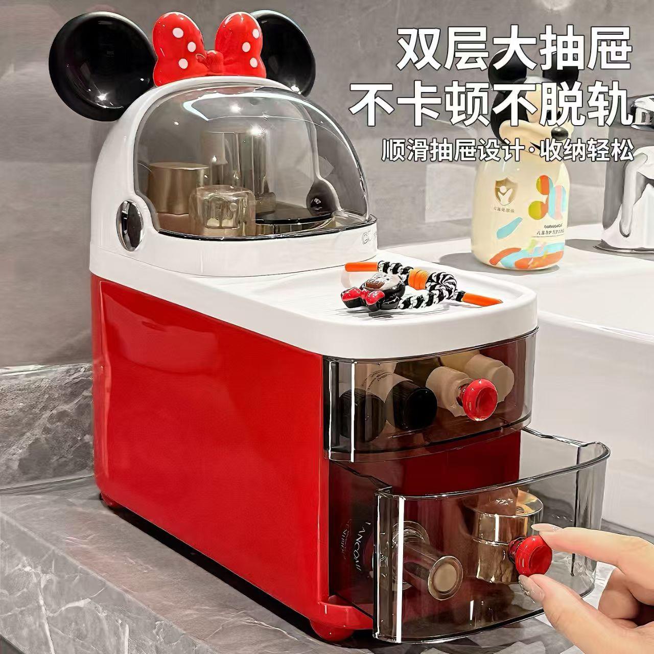 桌面收纳盒抽屉式透明梳妆台化妆品收纳盒塑料多层文具整理置物架