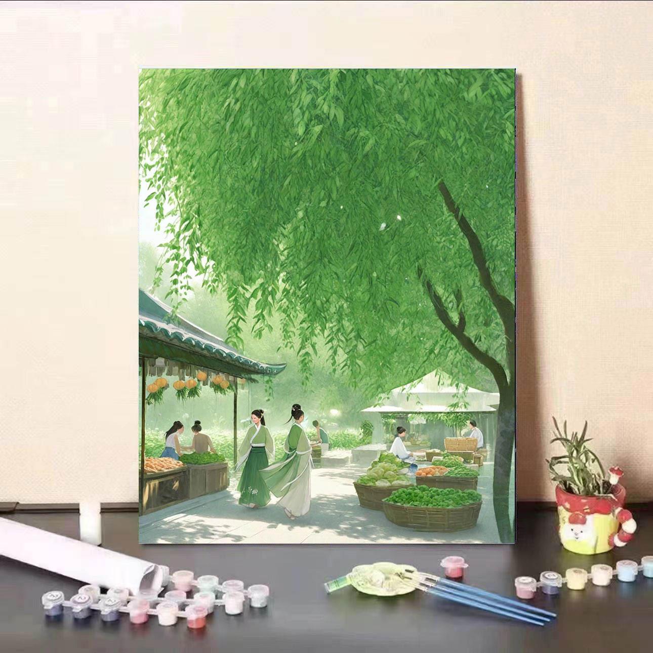 新款春天数字油画diy手工填色治愈解压高颜值客厅装饰画送礼