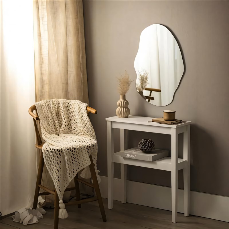 欧式艺术镜壁挂浴室n镜免打孔化妆镜异形试衣镜卫生间客厅装饰摆