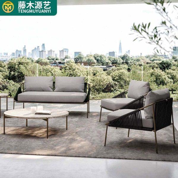 藤木源艺户外藤编沙发庭院民宿露天家具阳台休闲懒人藤编沙发组合,住宅家具,户外沙发,淘宝优惠券,粉丝福利购,淘宝优惠卷