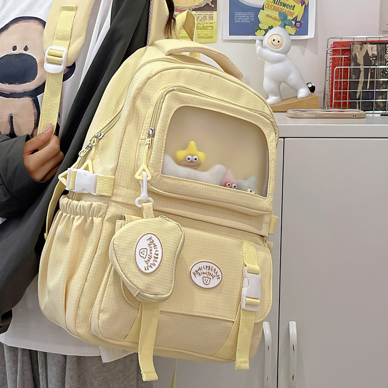 高颜值书包女初中生高中轻便背包校园小学生大容量可爱少女双肩包