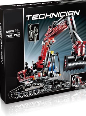 中国积木科技机械组8294工程红色挖掘机高难度成人拼装玩具20025