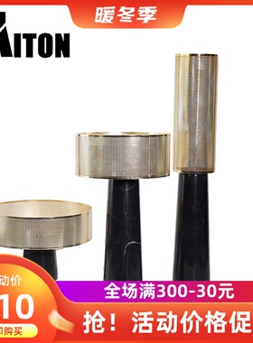 轻奢现代样板间玄关大理石金属创意花瓶餐厅桌面几何插干花器摆件