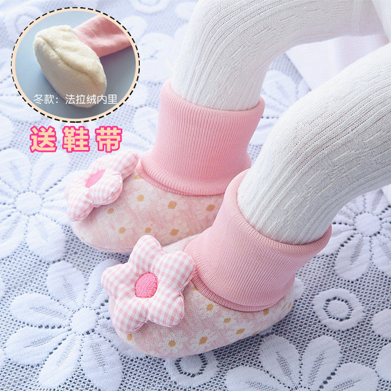 秋冬婴儿鞋子不掉软底学步鞋加绒加厚保暖棉鞋棉靴袜鞋女宝宝公主图片