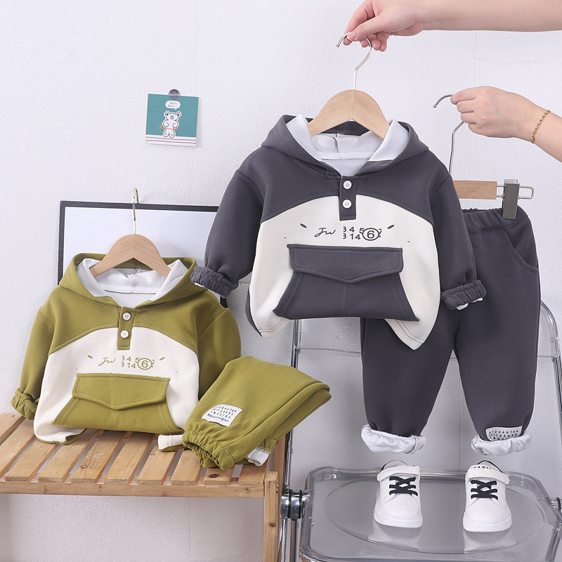 男童秋装套装2023新款洋气帅气卫衣小童一岁男宝宝儿童运动潮时髦