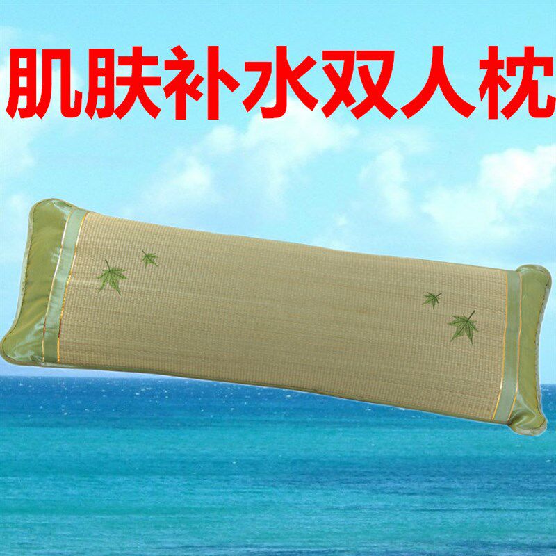 天然绣花蔺草枕套 凉席枕套 蔺草枕头席 双人枕片 兰草枕头套草席图片