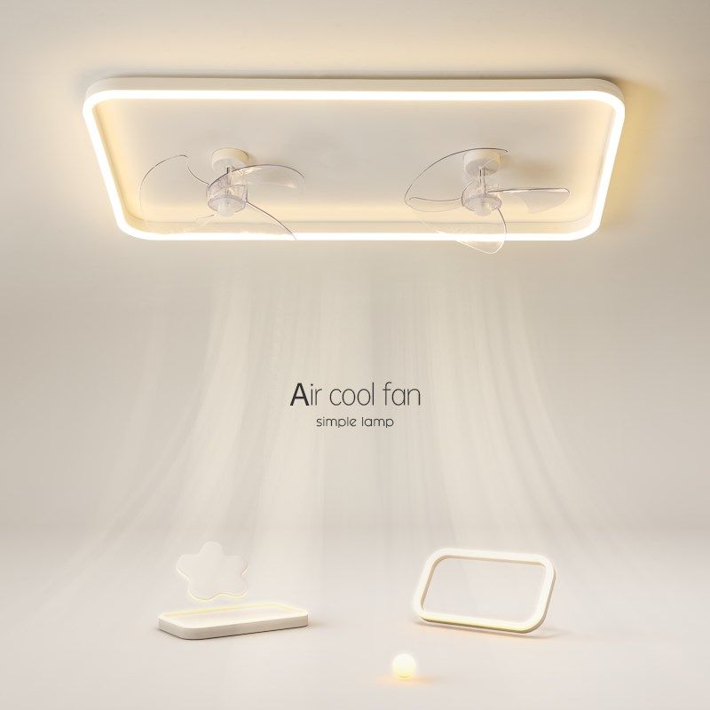 创意led客厅吸顶灯餐厅灯长方形隐形风扇灯简约现代卧室房间灯具,家装灯饰光源,风扇灯,淘宝优惠券,粉丝福利购,淘宝优惠卷