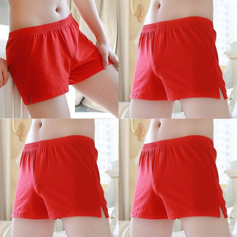 大红色男士内裤纯棉宽松阿罗裤男生中腰平角裤四角短裤头男可外穿,女士内衣/男士内衣/家居服,男阿罗裤,淘宝优惠券,粉丝福利购,淘宝优惠卷