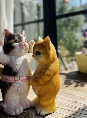 创意猫咪摆件艺术办公室家居桌面装饰送女孩同事生日礼物可爱时尚