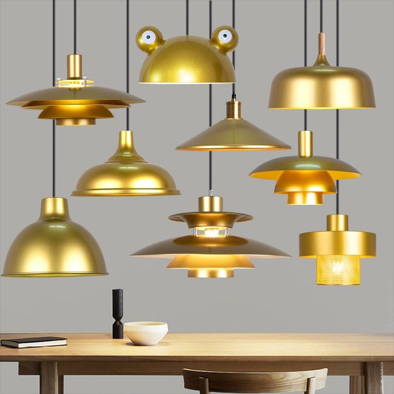现代简约餐厅吊灯单头金色个性服装店火锅店装饰灯工业风店铺灯具,家装灯饰光源,酒店/宴会厅/餐饮吊灯,淘宝优惠券,粉丝福利购,淘宝优惠卷