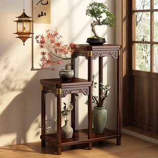 花架子客厅落地式置物架实木中式花盆绿植托架阳台不占空间花台架
