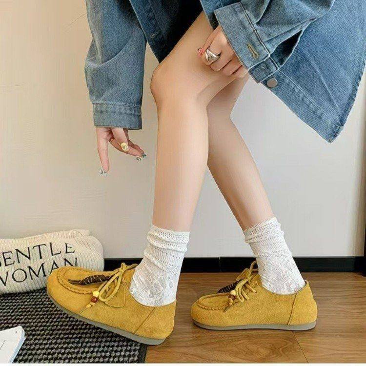 平底复古休闲单鞋女鞋厚底勃肯鞋2025新款春秋季百搭一脚蹬豆豆鞋,女鞋,乐福鞋（豆豆鞋）,淘宝优惠券,粉丝福利购,淘宝优惠卷