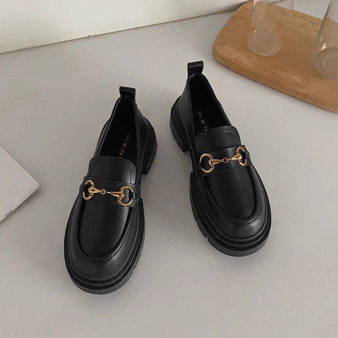 法式复古乐福鞋女鞋2025新款厚底鞋子英伦风单鞋黑色小皮鞋女春夏,女鞋,乐福鞋（豆豆鞋）,淘宝优惠券,粉丝福利购,淘宝优惠卷