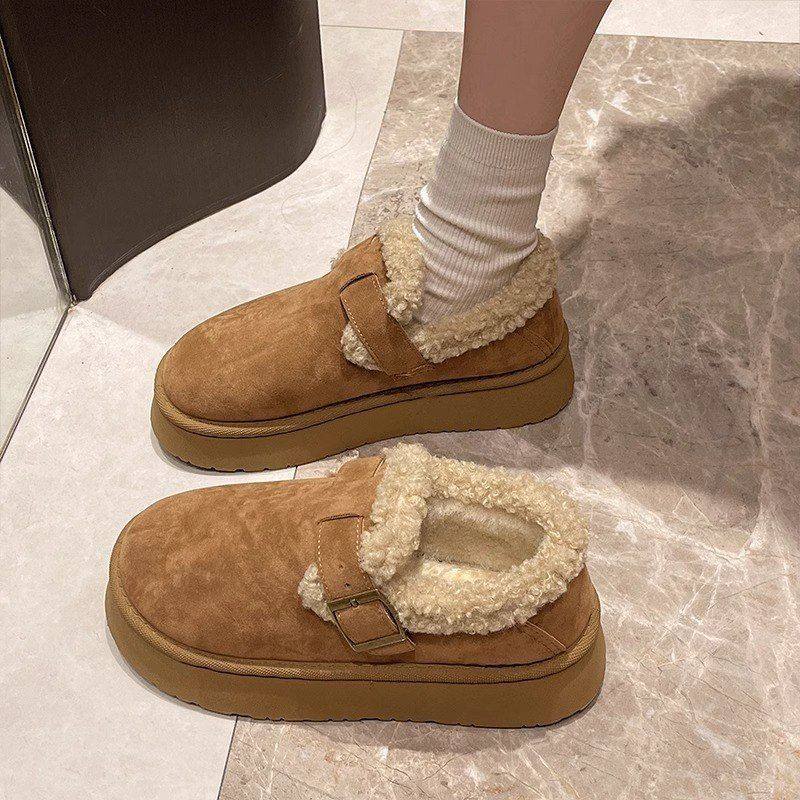 厚底勃肯鞋女加绒加厚雪地靴2025新款冬季高颜值女鞋豆豆鞋毛毛鞋,居家布艺,居家棉拖/棉鞋,淘宝优惠券,粉丝福利购,淘宝优惠卷