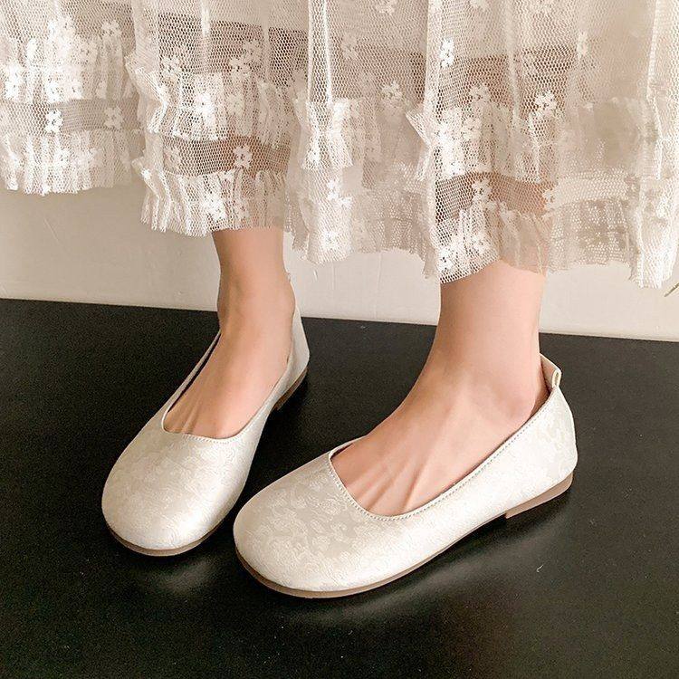 复古圆头一脚蹬软底豆豆鞋女鞋子2025年新款春季浅口瓢鞋平底单鞋,女鞋,帆布鞋,淘宝优惠券,粉丝福利购,淘宝优惠卷