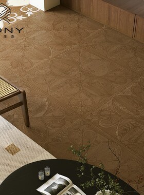 别墅豪宅木纹砖地砖法式客厅彷木地板瓷砖800x800W卧室书房花砖