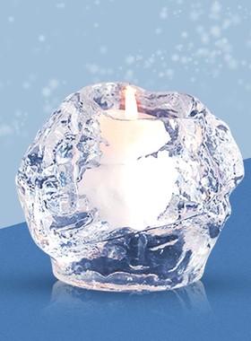 瑞典进口KOSTA BOnDA水晶玻璃 Snowball 北欧浪漫雪球家用烛台摆