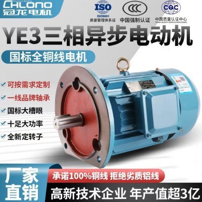 立式电机中国冠龙三相异步电机380V15KW国标全铜芯马达法兰安装