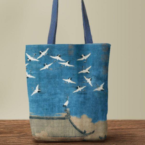 宋徽宗瑞鹤图国画文创周边中国古风环保布袋收纳袋补习袋小拎包,节庆用品/礼品,文化创意包/袋,淘宝优惠券,粉丝福利购,淘宝优惠卷