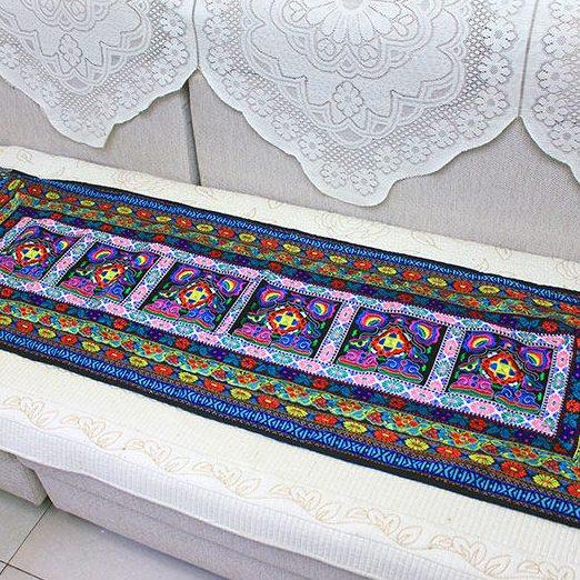 绣花沙发垫云南民族风椅垫彝族特色刺绣垫子四季通用罩巾酒吧盖布